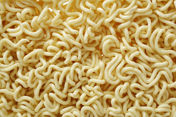 Dried instant noodles isolated on a white background