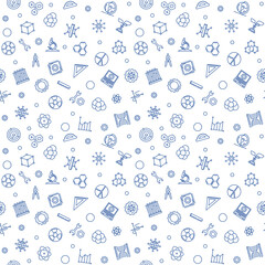 Science and Mathematics seamless pattern - vector STEM background