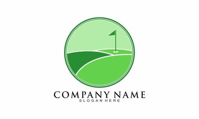 Green golf yard illustration icon logo