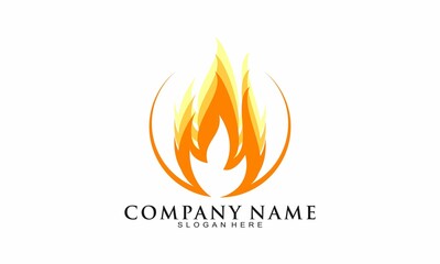Modern fire elegant logo design