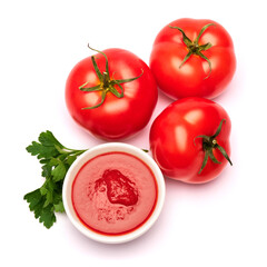 Beautiful fresh red tomato vegetable isolated on white background