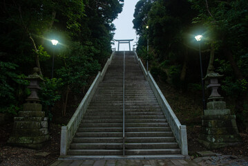 大洗磯前神社　鳥居と石階段