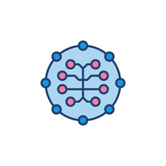 Machine Learning Digital Brain vector concept round colored icon