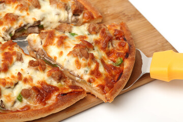 pizza on white background