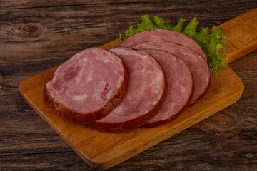Slices of pork meat ham