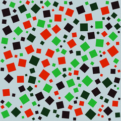 Abstract background of multicolored squares on a gray background