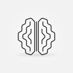 Artificial Intelligence Digital Brain vector concept thin line icon