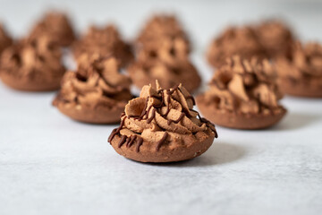 close up of mini chocolate pie