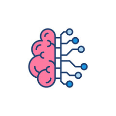 Cyber AI Brain vector concept colored modern icon