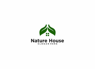 nature house logo template, vector, icon in white background