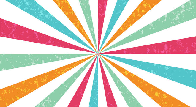 Sunburst or sun burst retro background. Ray stripes. © AndS