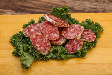 Iberian pork Fuet sausage slices