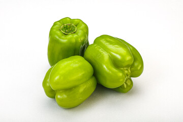 Green sweet bell pepper heap
