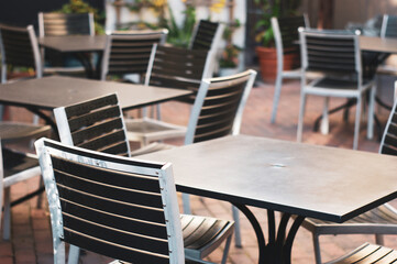 table and chair on outdoor patio