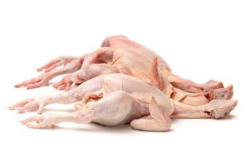 Raw chicken on ah white background