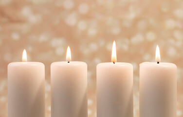 Obraz na płótnie Canvas Advent 4. fourth candle is the Candle of Angels and is lit on Christmas Eve (Christmas Eve). She symbolizes the divine essence of the Savior.