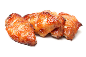 grill chicken wings on white background 
