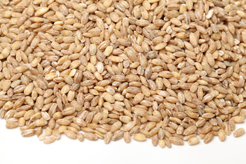 Pearl barley on a white background 