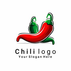 vector illustration of red chili logo, restaurant logo, market, shop