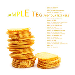 Potato Chips on white background