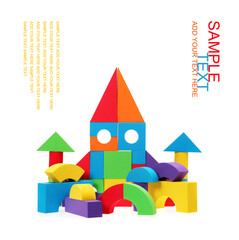 Fototapeta premium toy house with blocks