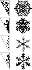 Set of 4 (four) instructions (layouts) for creating snowflakes