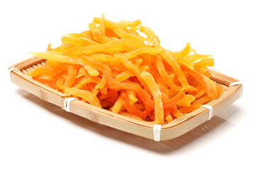 dried sweet potato on white background