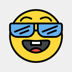 Nerd emoji icon vector illustration in filled line style, use for website mobile app presentation