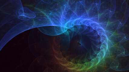 3D rendering abstract colorful fractal light background
