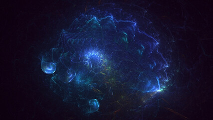 3D rendering abstract colorful fractal light background