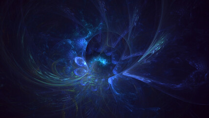 3D rendering abstract colorful fractal light background