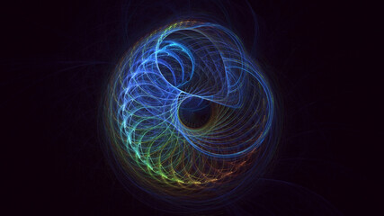 3D rendering abstract circle light background