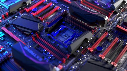 motherboard 3d render pattern