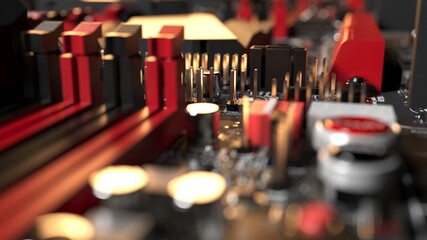 motherboard 3d render pattern