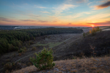 sunset in the mountains