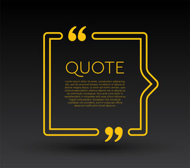 Quote speech bubble, text in brackets, frame