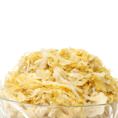 Pickled Chinese cabbage on white background