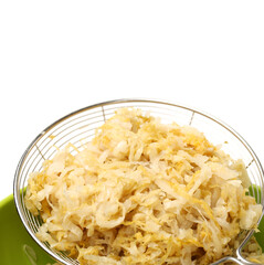 Pickled Chinese cabbage on white background
