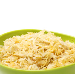 Pickled Chinese cabbage on white background