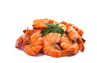boiled shrimp isolated