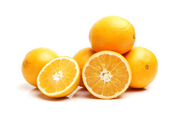 Orange fruit on the white background