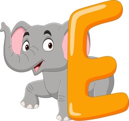 Alphabet letter E for Elephant