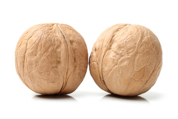walnuts on white background 