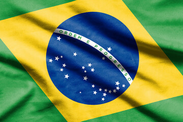 Brazil Flag detail in wavy fabric.