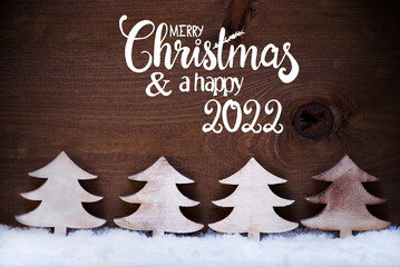 Obraz na płótnie Canvas White Christmas Tree, Snow, Merry Christmas And Happy 2022
