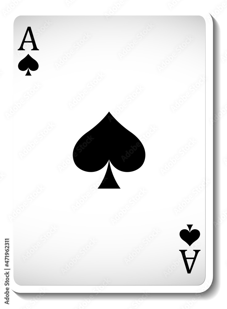 Wall mural Ace of Spades Playing Card Isolated