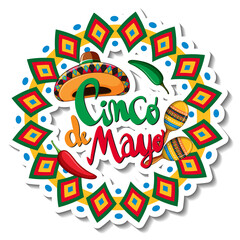 Fototapeta premium Cinco de Mayo badge sticker