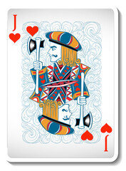 Jack of Hearts Playing Card Isolated