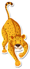 Cheetah cartoon character on white background