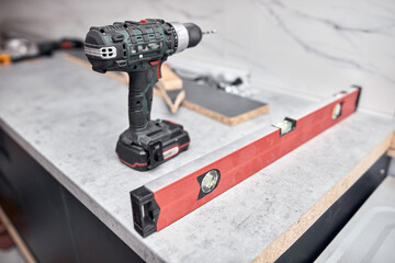 Handyman's power cordless drill for fixing furniture and various things.